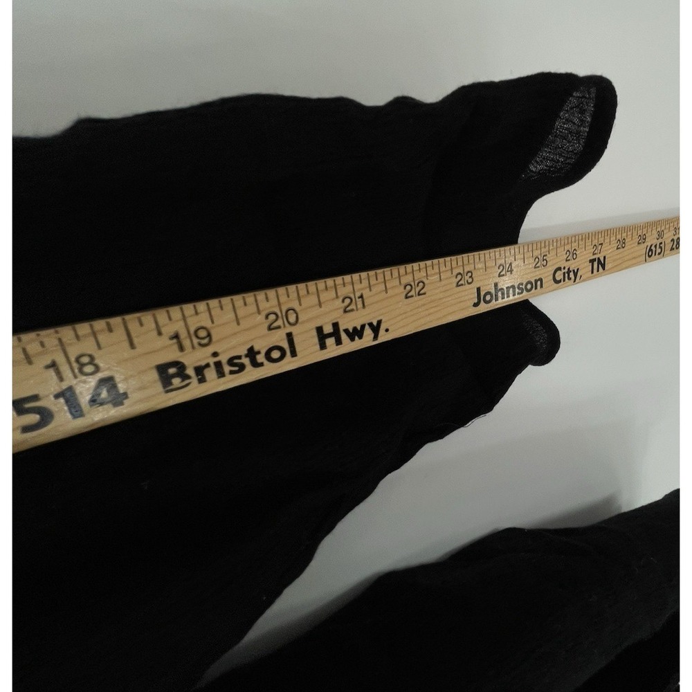 Croft & Barrow Shirt Womens XL Black Button Up Roll Tab Sleeve Tunic Top Cotton - Picture 8 of 14